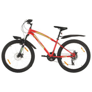 VidaXL Mountainbike 21 versnellingen 26 inch wielen 36 cm rood - afbeelding 1