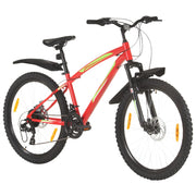 VidaXL Mountainbike 21 versnellingen 26 inch wielen 36 cm rood - afbeelding 2