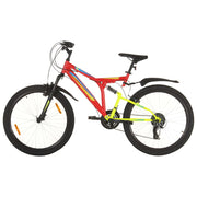 VidaXL Mountainbike 21 versnellingen 26 inch wielen 49 cm rood - afbeelding 1