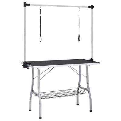 Vidaxl hondentrimtafel verstelbaar met 2 lussen en opbergschap