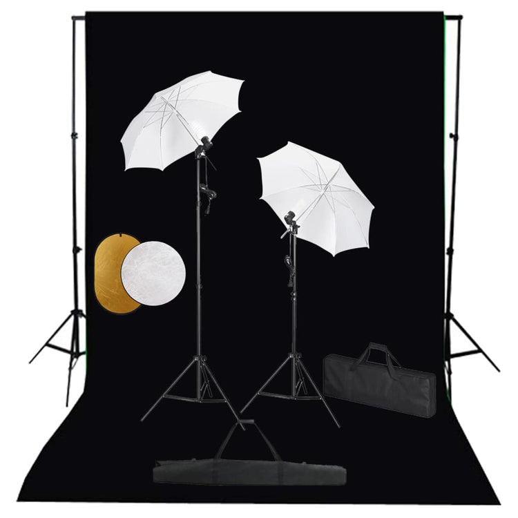 Vidaxl fotostudioset met lampen, paraplu's, achtergrond en reflector