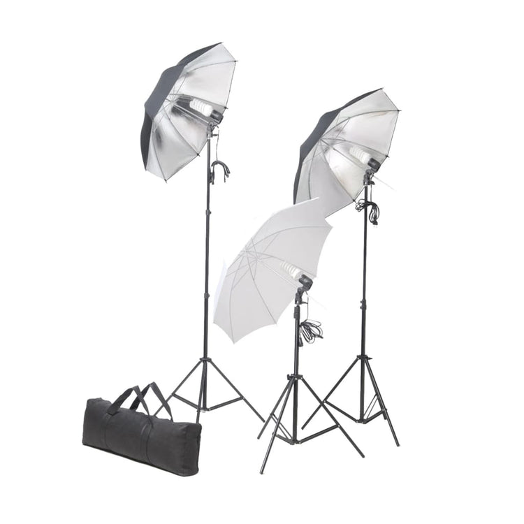 VidaXL Fotostudioset met lampen, paraplu's, achtergrond en reflector