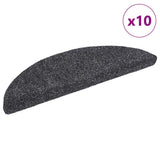Vidaxl trapmatten zelfklevend 10 stuks 56x17x3 cm donkergrijs halfrond - afbeelding 1
