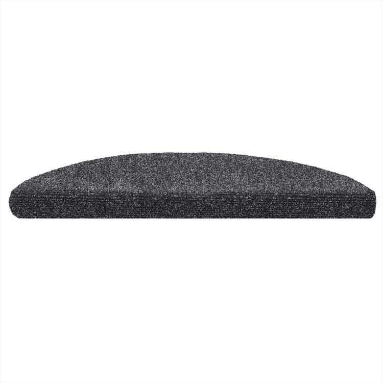 Vidaxl trapmatten zelfklevend 10 stuks 56x17x3 cm donkergrijs halfrond