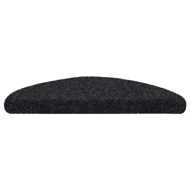 Vidaxl trapmatten zelfklevend 10 stuks 56x17x3 cm zwart halfrond