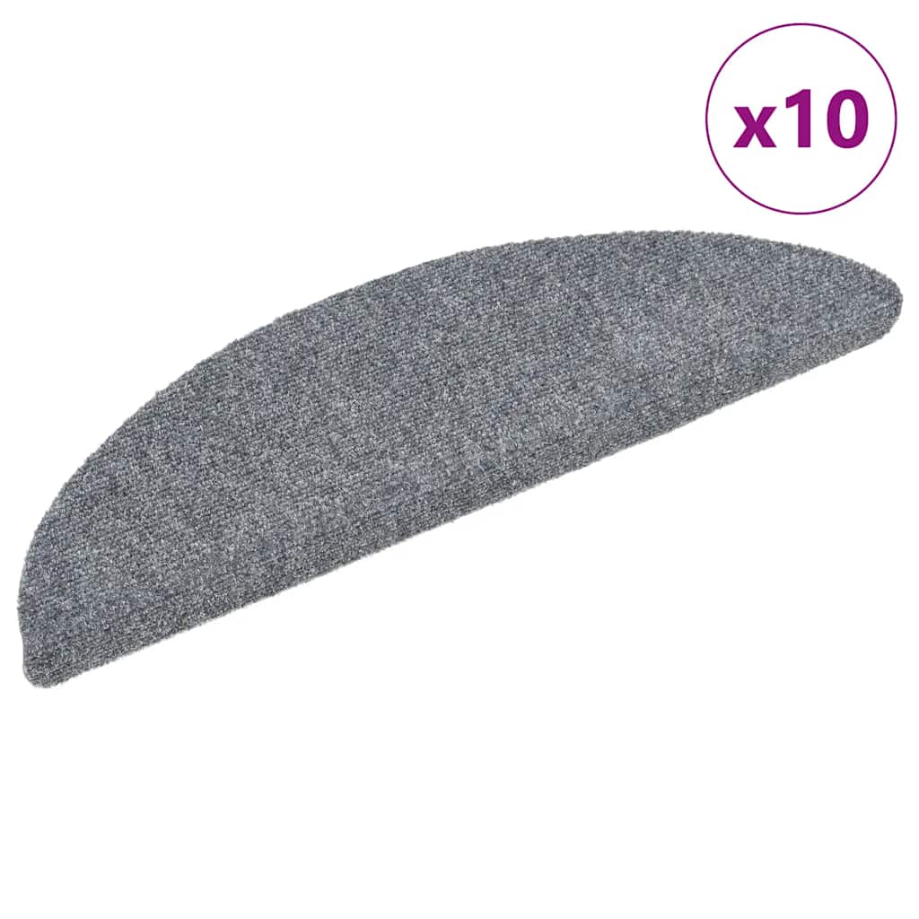 Vidaxl trapmatten zelfklevend 10 st 56x17x3 cm naaldvilt lichtgrijs
