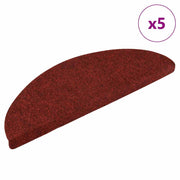 Vidaxl trapmatten zelfklevend 5 stuks 56x17x3 cm bordeaux rood halfrond - afbeelding 1