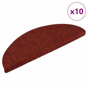 Vidaxl trapmatten zelfklevend 10 st 56x17x3 cm bordeaux rood halfrond - afbeelding 1