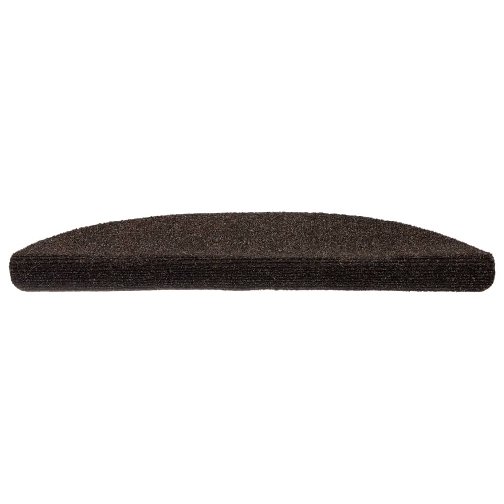 Vidaxl trapmatten zelfklevend 5 stuks 56x17x3 cm bruin halfrond