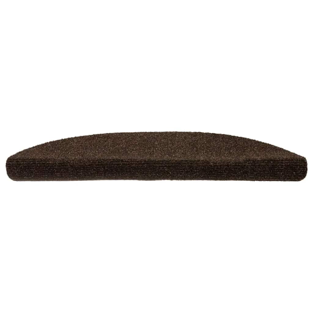 Vidaxl trapmatten zelfklevend 5 stuks 56x17x3 cm bruin halfrond