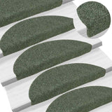 Vidaxl trapmatten zelfklevend 5 stuks 56x17x3 cm groen halfrond - afbeelding 1