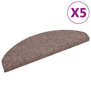 Vidaxl trapmatten zelfklevend 5 stuks 65x21x4 cm lichtbruin halfrond groot - afbeelding 2