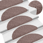 Vidaxl trapmatten zelfklevend 5 stuks 65x21x4 cm lichtbruin halfrond groot - afbeelding 1