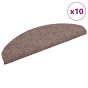 Vidaxl trapmatten zelfklevend 10 stuks 65x21x4 cm lichtbruin halfrond groot - afbeelding 2