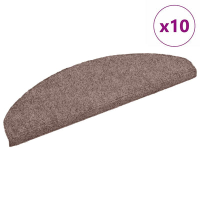 Vidaxl trapmatten zelfklevend 10 stuks 65x21x4 cm lichtbruin halfrond groot