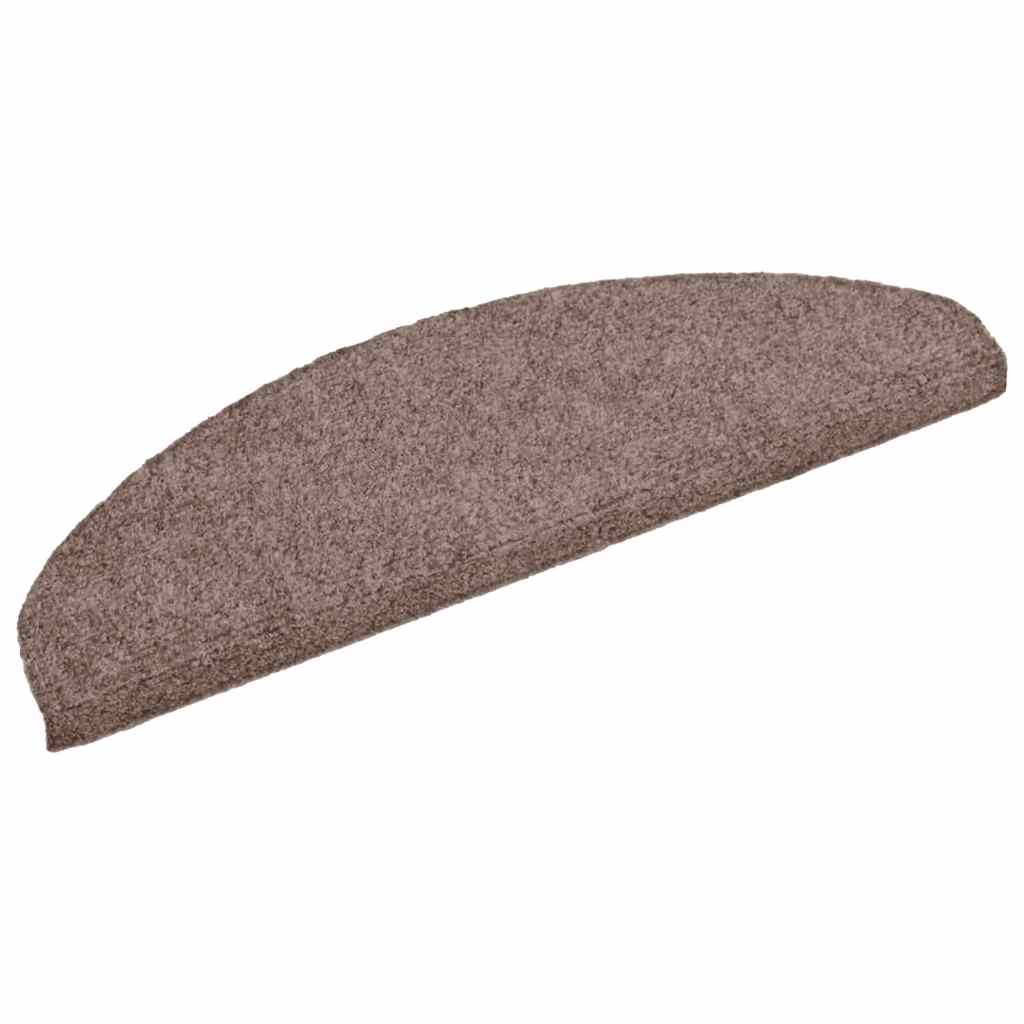 Vidaxl trapmatten zelfklevend 10 stuks 65x21x4 cm lichtbruin halfrond groot