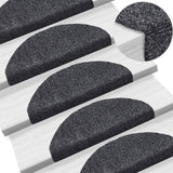 Vidaxl trapmatten zelfklevend 5 stuks 65x21x4 cm donkergrijs halfrond groot - afbeelding 1