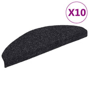 Vidaxl trapmatten zelfklevend 10 stuks 65x21x4 cm zwart halfrond groot - afbeelding 2