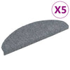 Vidaxl trapmatten zelfklevend 5 stuks 65x21x4 cm lichtgrijs halfrond groot
