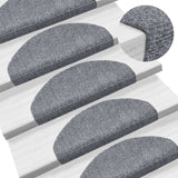 Vidaxl trapmatten zelfklevend 5 stuks 65x21x4 cm lichtgrijs halfrond groot - afbeelding 1