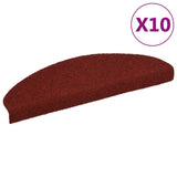 Vidaxl trapmatten zelfklevend 10 st 65x21x4 cm bordeaux rood halfrond groot - afbeelding 2
