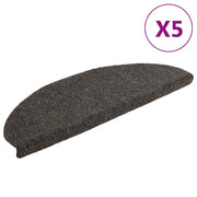 Vidaxl trapmatten zelfklevend 5 stuks 65x21x4 cm antraciet halfrond groot - afbeelding 1