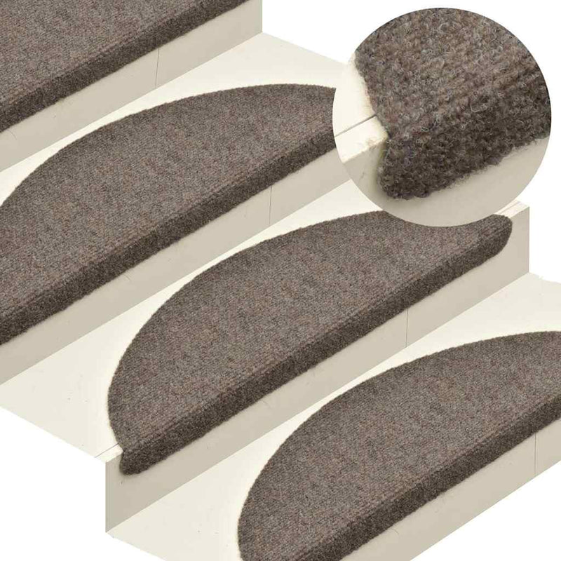 Vidaxl trapmatten zelfklevend 5 stuks 65x21x4 cm beige halfrond groot
