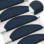 Vidaxl trapmatten zelfklevend 5 stuks 65x21x4 cm marineblauw halfrond groot - afbeelding 1