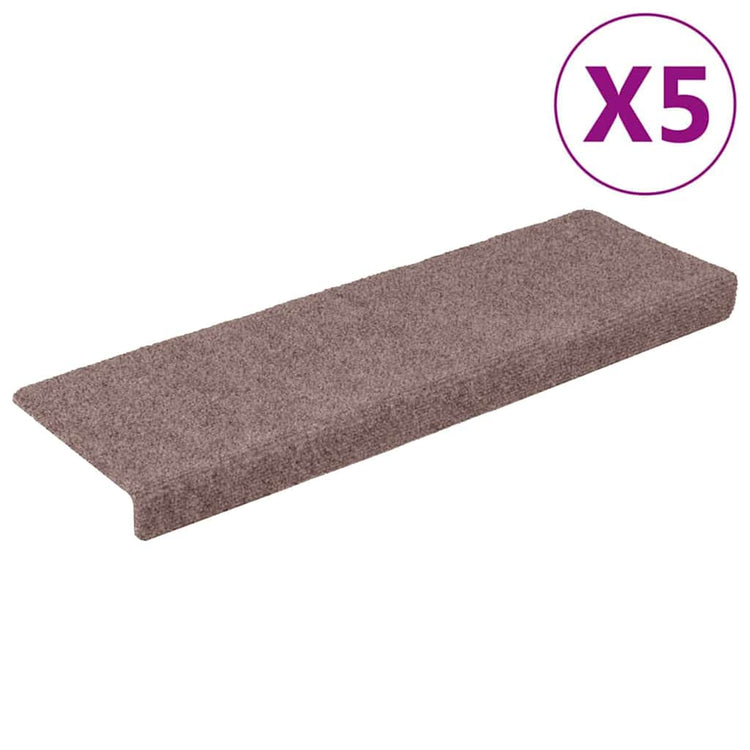 Vidaxl trapmatten zelfklevend 5 stuks 65x21x4 cm crème rechthoekige rand