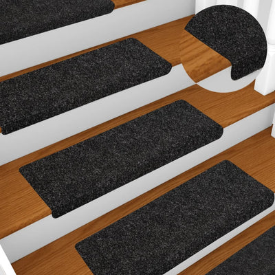Vidaxl trapmatten zelfklevend 5 stuks 65x21x4 cm zwart rechthoekige rand