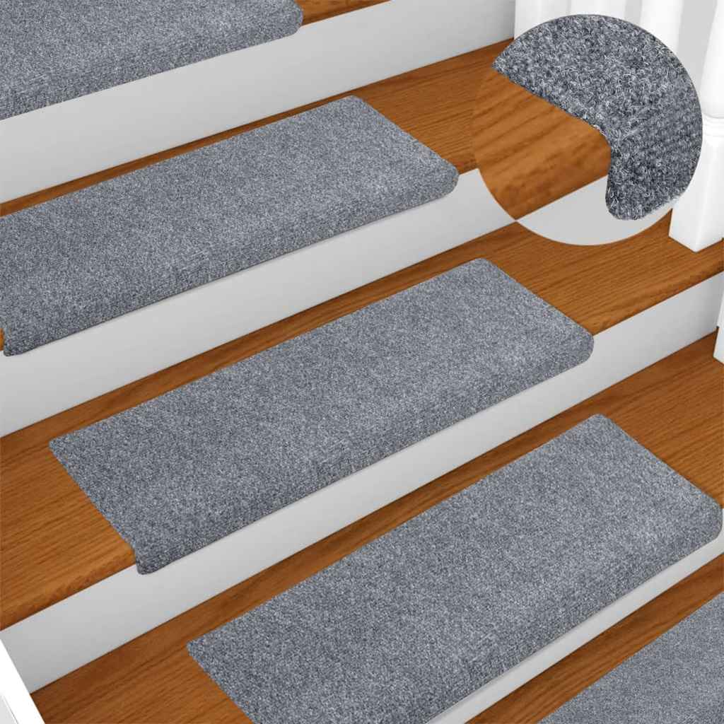 Vidaxl trapmatten zelfklevend 5 stuks 65x21x4 cm lichtgrijs rechthoekige rand