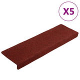 Vidaxl trapmatten zelfklevend 5 stuks 65x21x4 cm bordeaux rood - afbeelding 2