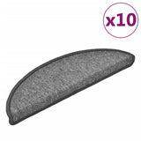 Vidaxl trapmatten 10 st 56x17x3 cm donkergrijs halfrond - afbeelding 2
