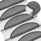 Vidaxl trapmatten 10 st 56x17x3 cm donkergrijs halfrond - afbeelding 1