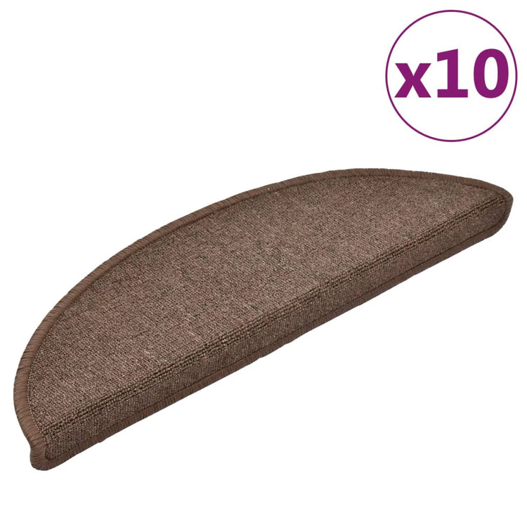 Vidaxl trapmatten 10 st 56x17x3 cm koffiebruin halfrond