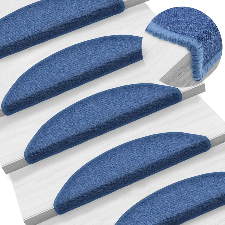 Vidaxl trapmatten 10 st 56x17x3 cm blauw halfrond