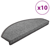 Vidaxl trapmatten 10 st 65x24x4 cm donkergrijs halfrond groot - afbeelding 2