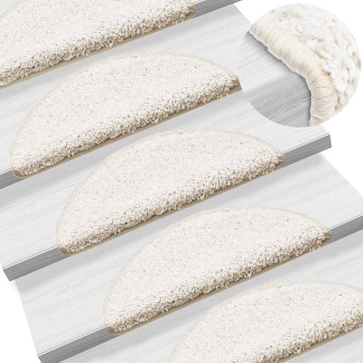 Vidaxl trapmatten 10 st 56x17x3 cm wit halfrond
