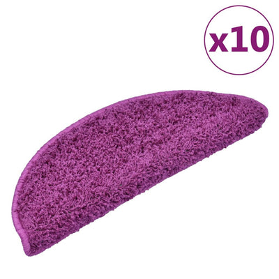 Vidaxl trapmatten 10 st 65x21x4 cm violet rechthoekige rand