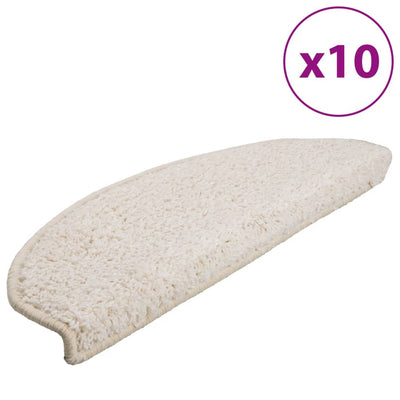 Vidaxl trapmatten 10 st 65x21x4 cm wit halfrond groot