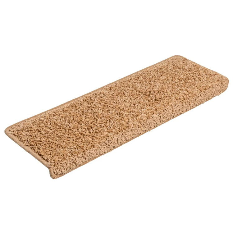 Vidaxl trapmatten 10 st 65x21x4 cm beige rechthoekige rand