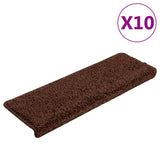 Vidaxl trapmatten 10 st 65x21x4 cm bruin rechthoekige rand - afbeelding 2