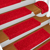 Vidaxl trapmatten 10 st 65x21x4 cm rood rechthoekige rand - afbeelding 1