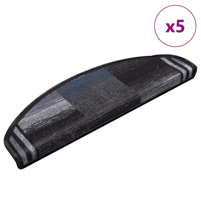 Vidaxl trapmatten zelfklevend 5 st 65x21x4 cm zwart en grijs