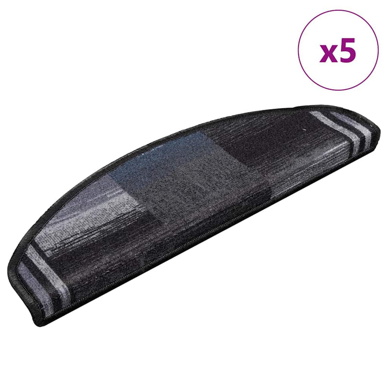 Vidaxl trapmatten zelfklevend 5 st 65x21x4 cm zwart en grijs