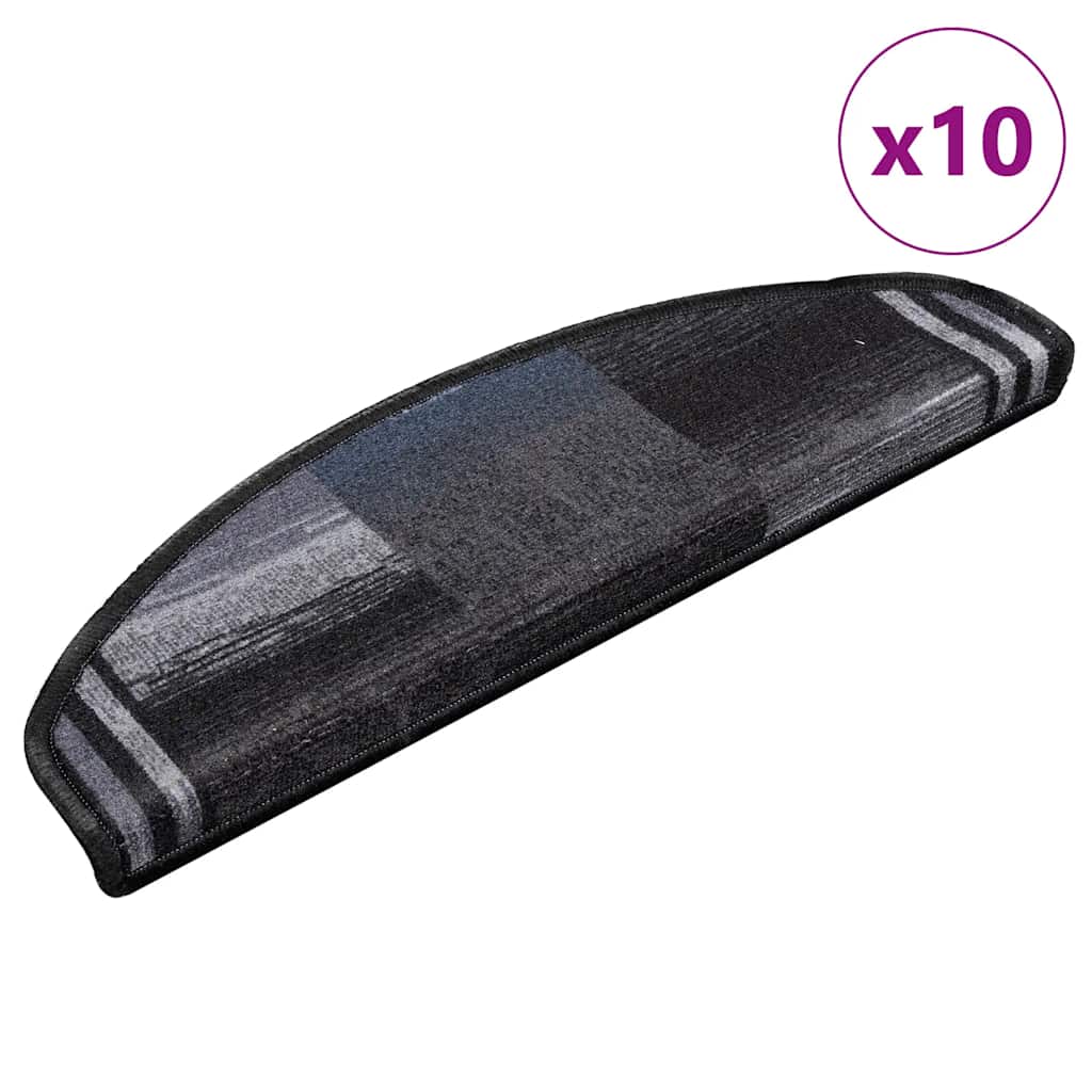 Vidaxl trapmatten zelfklevend 10 st 65x21x4 cm zwart en grijs