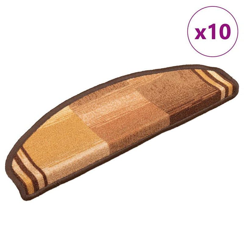 Vidaxl trapmatten zelfklevend 10 st 65x21x4 cm bruin