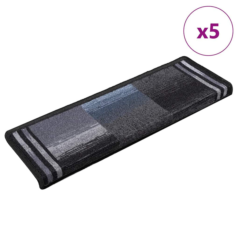 Vidaxl trapmatten zelfklevend 5 st 65x21x4 cm zwart en grijs