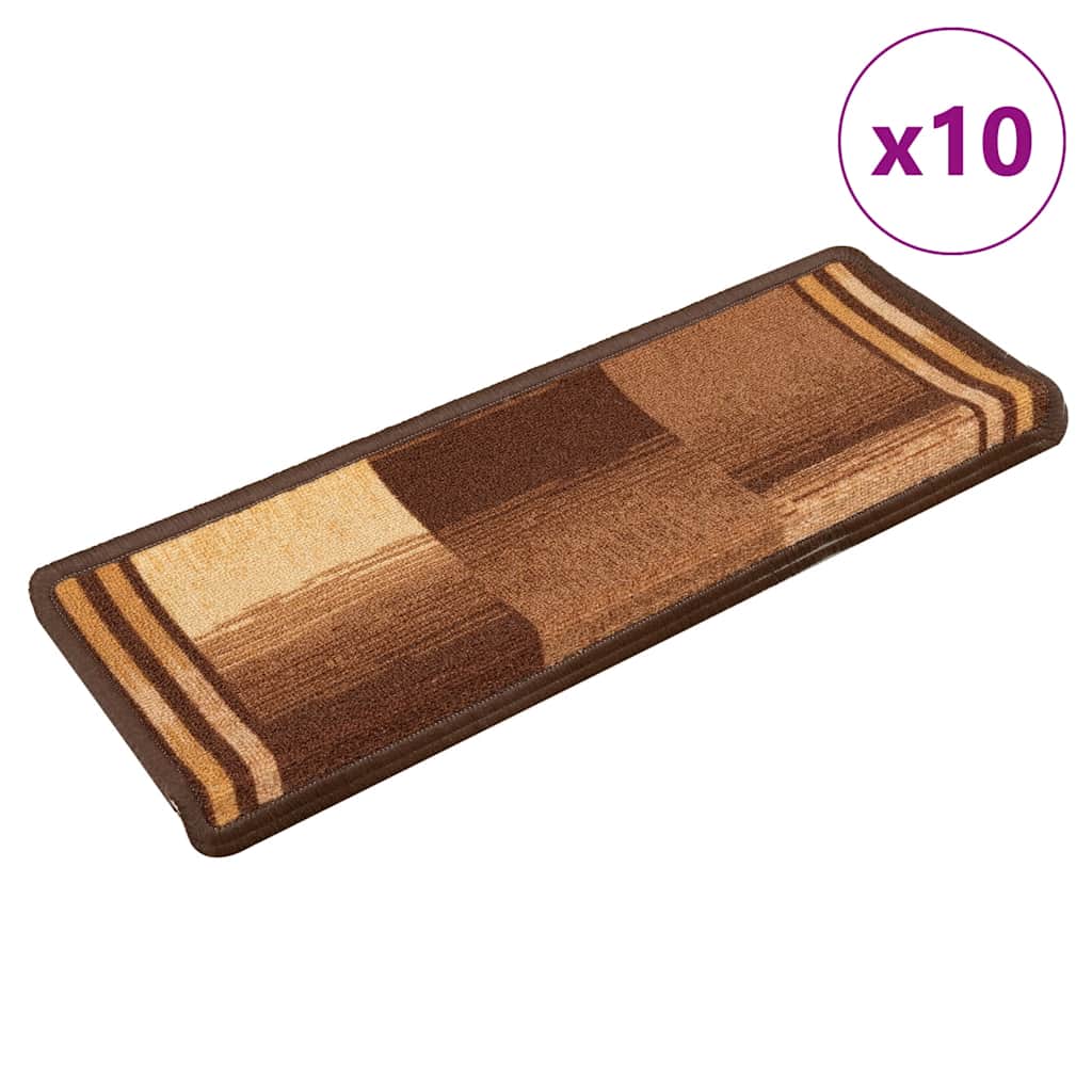 Vidaxl trapmatten zelfklevend 10 st 65x21x4 cm bruin