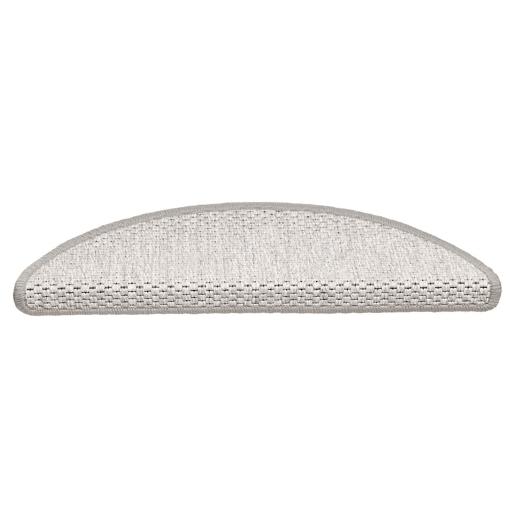 Vidaxl trapmatten zelfklevend 15 st sisal-look 56x17x3 cm platinakleur